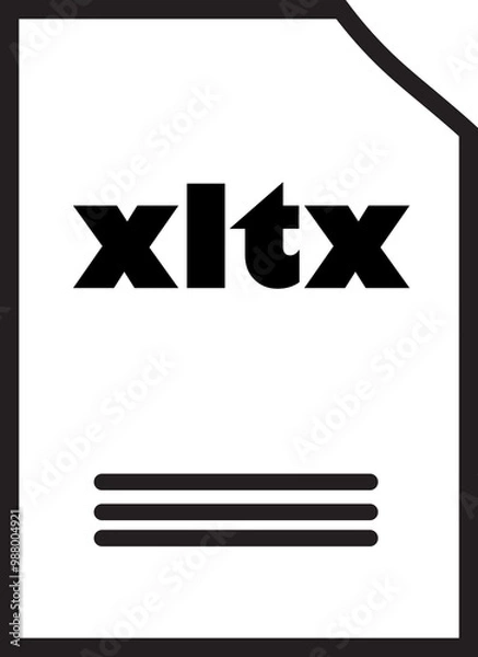 Fototapeta XLTX File Icon: A clean and modern icon representing an XLTX file. Perfect for presentations, websites, and software interfaces.  