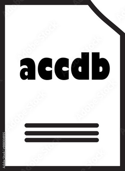 Fototapeta Accdb File Icon: A clean, simple icon representing an ACCDB file. Perfect for software, documentation, and database-related projects. 