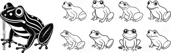 Obraz Frogs vector illustration silhouette shapes