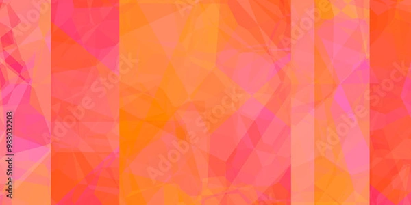 Obraz bold orange pink red bars of polygons abstract background design