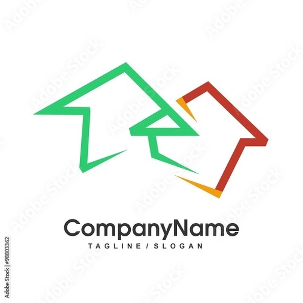 Obraz Abstract Two Line House Logo