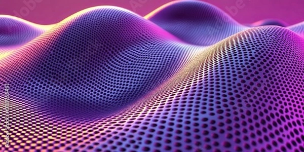Fototapeta Abstract Purple and Yellow Perforated Surface with Wavy Pattern