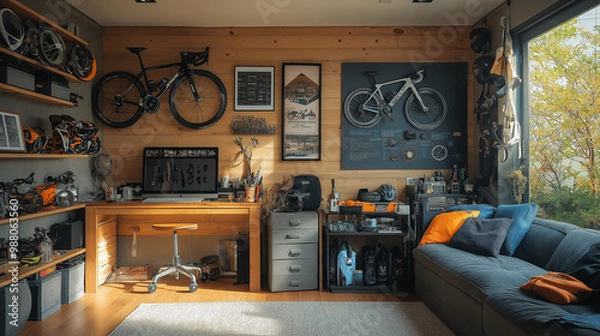 Fototapeta 自転車が趣味の部屋