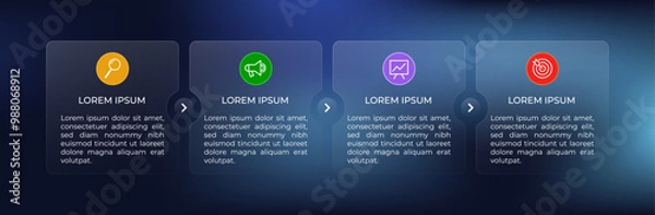 Obraz Timeline infographic with four steps