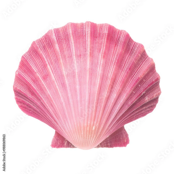 Obraz Pink scallop shell isolated on a transparent background for versatile design use
