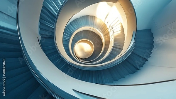 Obraz Spiral Staircase in a Modern Building