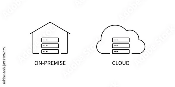 Obraz シンプルアイコンセット｜オンプレミスとクラウド