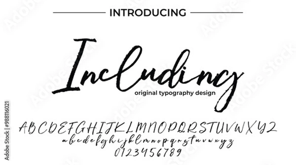 Fototapeta Including Font Stylish brush painted an uppercase vector letters, alphabet, typeface