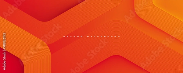 Fototapeta Orange abstract background layers lines texture design vector