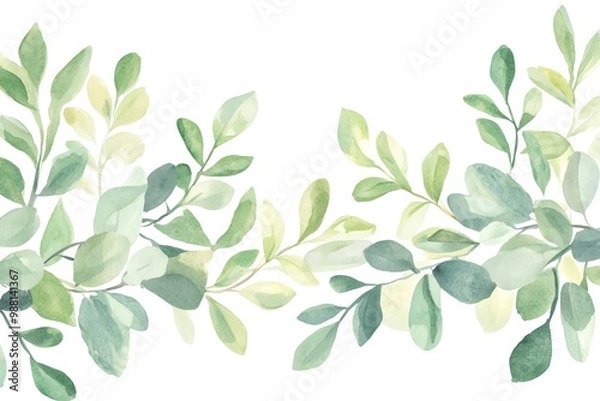 Obraz Greenery Foliage Borders Edges adorned with leaves