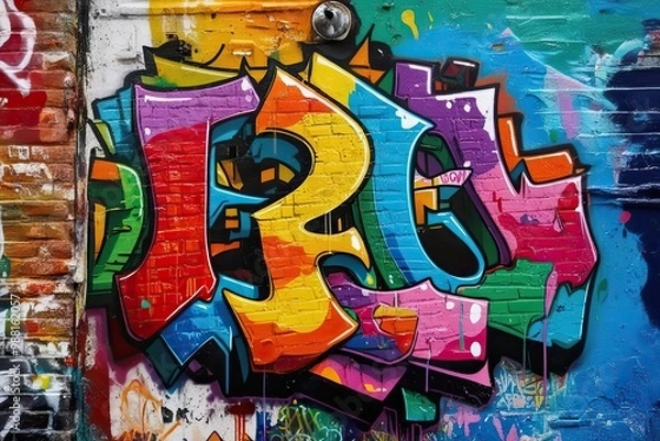 Obraz Vivid Colorful Street Graffiti Tag Texture Marking Design