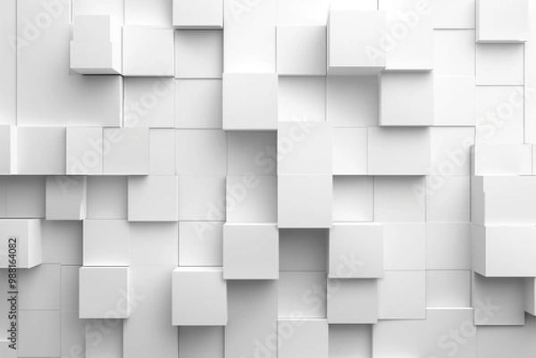 Fototapeta  Sophisticated abstract geometric background with white and gray squares