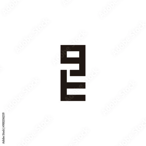 Fototapeta Letter t g square geometric symbol simple logo vector