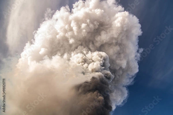 Fototapeta Volcano eruption. Mount Etna erupting from the crater Voragine
