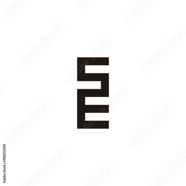 Fototapeta Letter S and E square connect geometric symbol simple logo vector