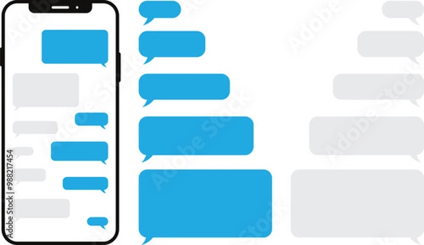 Obraz set of speech message bubbles design for chat. smartphone message bubbles chat box symbol vector illustration.
