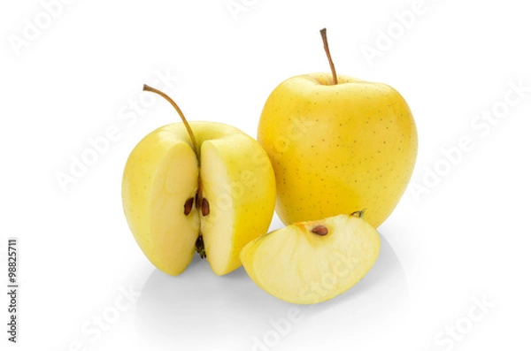 Obraz Golden Delicious apple on a white background
