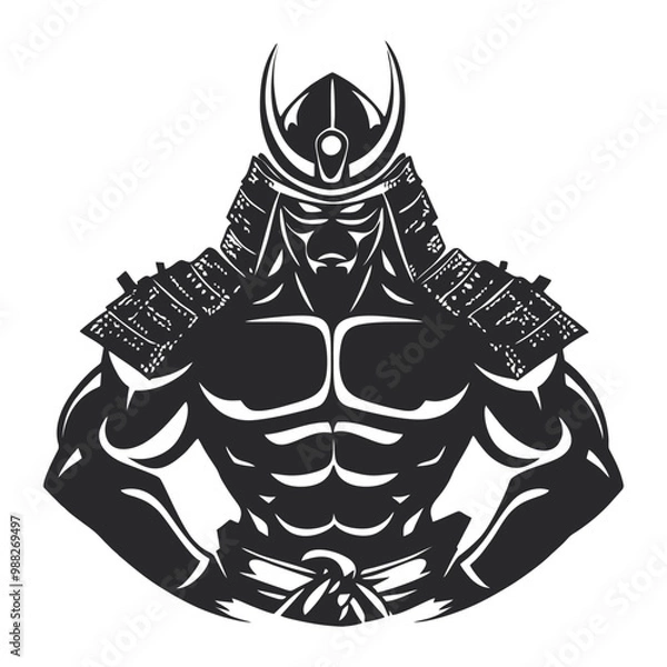 Fototapeta samurai warrior  logo and vector illustration