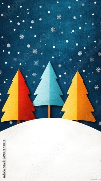 Fototapeta Serene Winter Forest: Tranquil Scene of Snow-Covered Pine Trees with Soft Light Filtering Through Branches