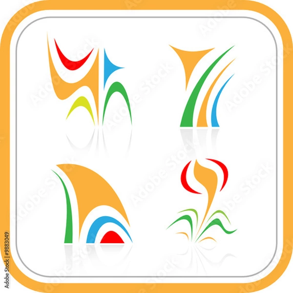 Fototapeta Vector abstract internet icons. Orange set.