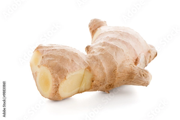 Fototapeta Ginger root on white