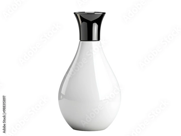 Fototapeta Modern perfume bottle with a sleek, rounded shape, isolated on transparent background
