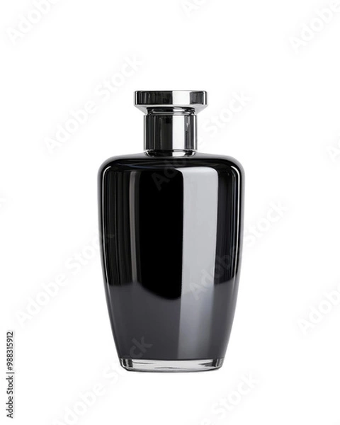 Obraz A tall, black bottle with a silver top