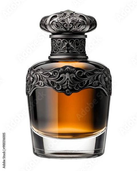 Obraz A bottle of perfume with a gold cap