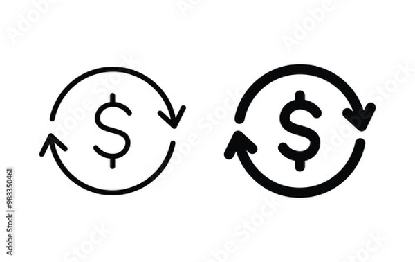 Obraz dollar Currency exchange icon Vector 