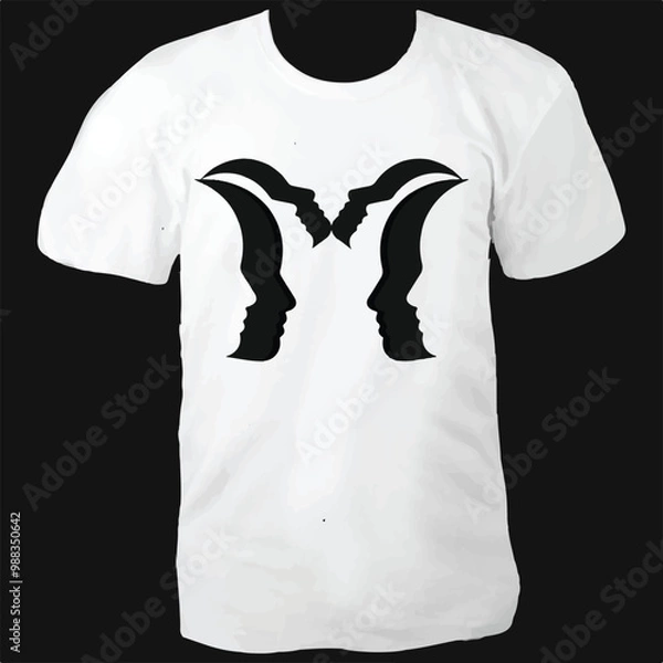 Obraz M T-shirt design. This design free download LINK here . This design make M letter and man face 