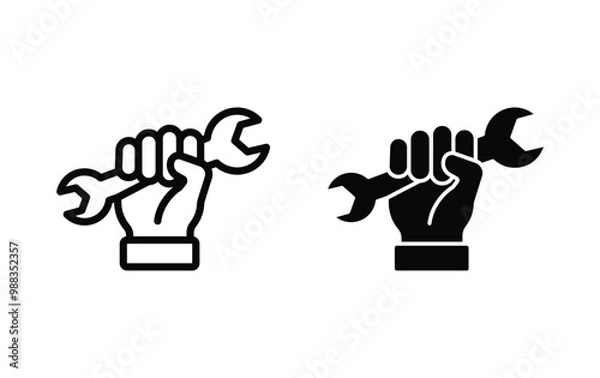 Fototapeta Spanner in hand for repair icon