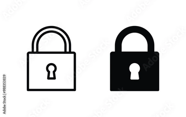 Obraz padlock icon, lock sign vector