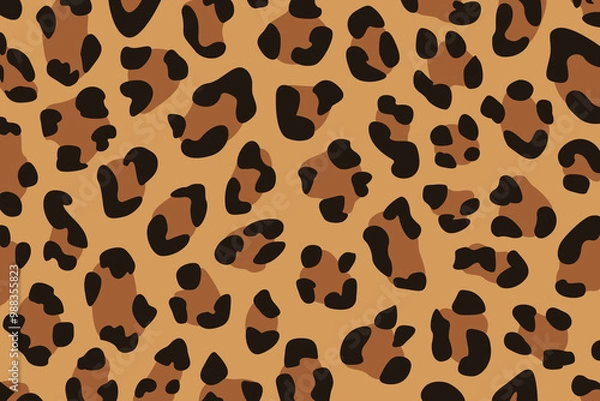 Fototapeta Abstract leopard print pattern or leopard skin texture. Vector illustration