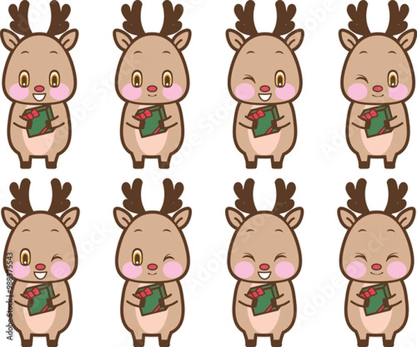 Obraz リスマスのトナカイとプレゼント