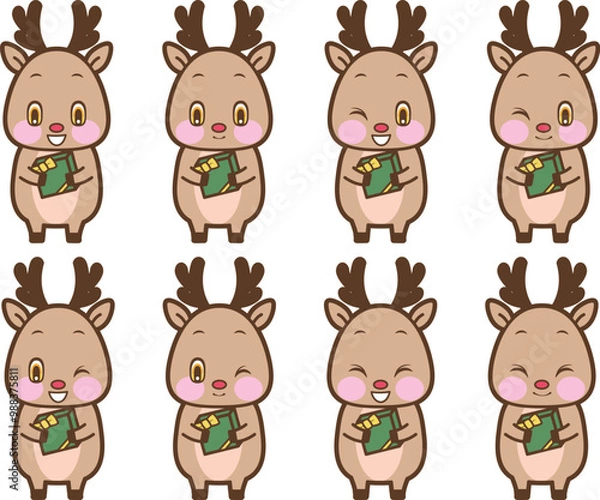 Obraz リスマスのトナカイとプレゼント