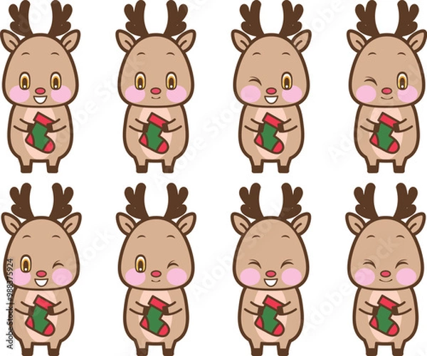 Obraz リスマスのトナカイと靴下