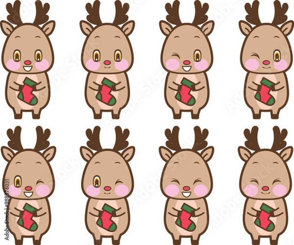 Obraz リスマスのトナカイと靴下