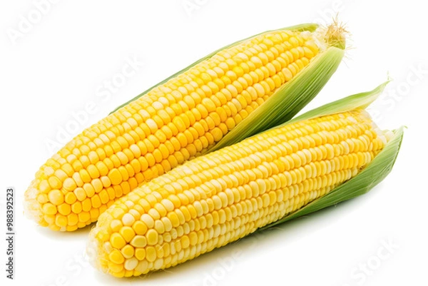 Obraz Two Fresh Corn Cobs Realistic Photo