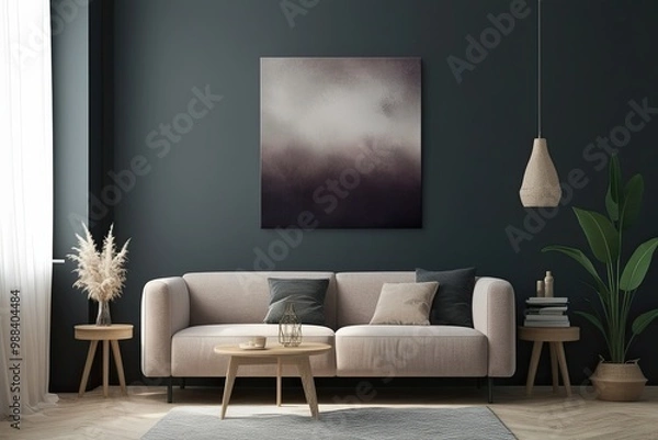 Fototapeta Dark Smoky Gradient Canvas Art with Muted Hazy Design