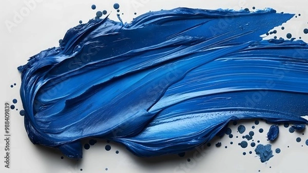 Fototapeta Blue Paint Texture Scratches Isolated on Transparent Background