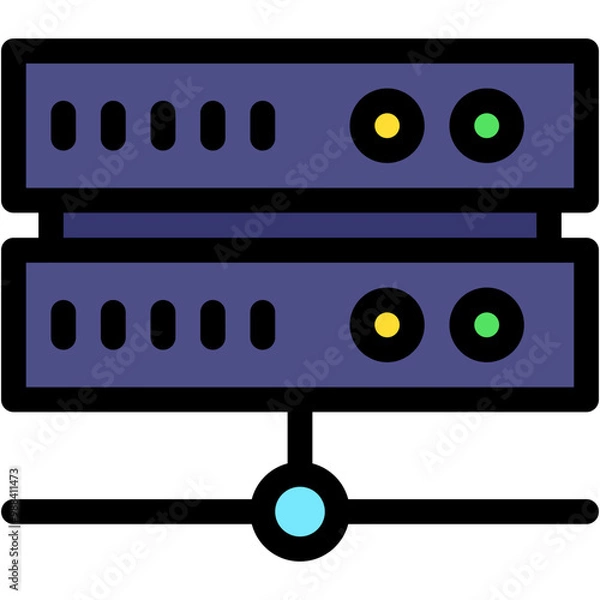 Fototapeta Vector Icon infrastructure, hosting, network, server, software