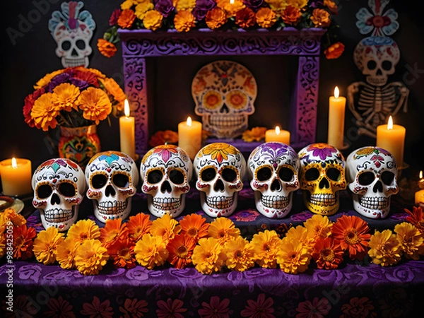 Fototapeta Vibrant Day of the Dead Altar: A Celebration of Life and Memory