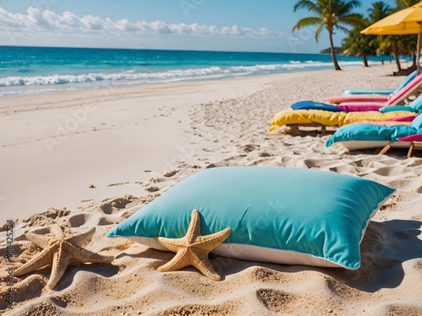Fototapeta Idyllic Summer Beach: A Tropical Escape of Serenity
