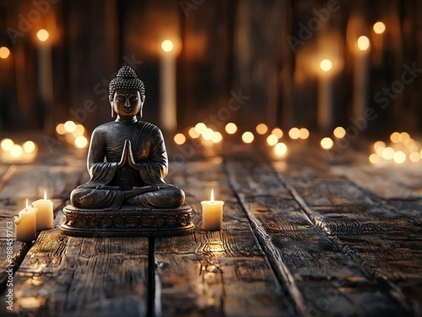 Fototapeta buddha purnima vesak background with copy space for