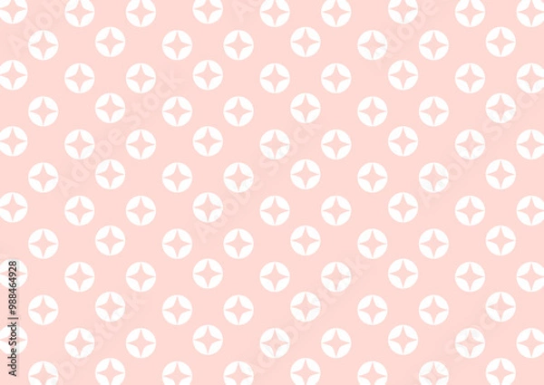 Fototapeta 背景　白の七宝パターン　ピンク