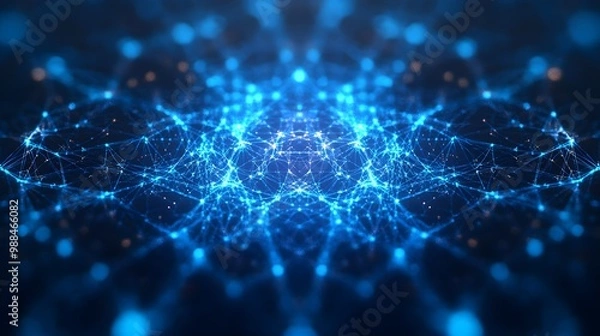 Fototapeta Abstract Blue Network Connection Background