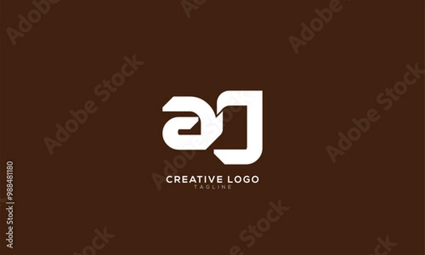 Fototapeta AJ Abstract initial monogram letter alphabet logo design