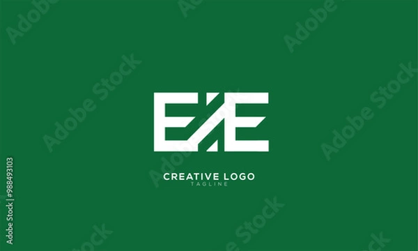 Fototapeta EE EIE Abstract initial monogram letter alphabet logo design