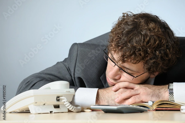 Obraz śpiący biznesmen