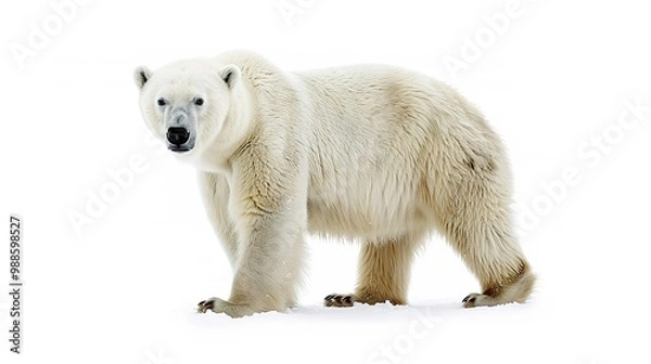 Fototapeta An isolated animal image on a pure white background. The animal has distinct features and a unique charm. Its pose and expression capture attention. The white background makes the animal stand out cle